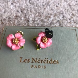 New Authentic Les Nereides Paris Flower Earrings